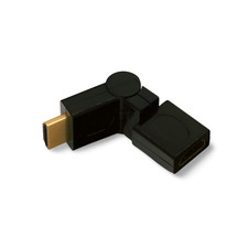 2in HDMI Male Female Flexible Right Angle Connector Swivel Adapter 4K - Black picture
