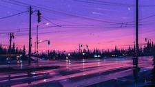 Landscape illustration aenami road stars 2d art Custom Gaming Mat Desk picture