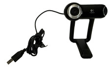 Logitech QuickCam Pro 9000 V-UBM46 USB Webcam Carl Zeiss 2MP Mic Tested Black picture
