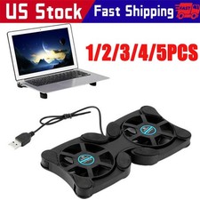 Dual USB Cooling Fan Pad Foldable Slim Fans Cooler Stand For Laptop PC Notebook picture