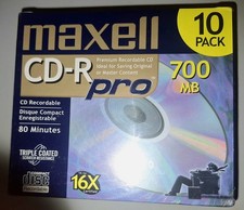 Maxell CDR Media 24x 700MB 80min CD~R Pro 700 (10~Pack) BRAND NEW &  SEALED  picture