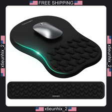 Ergonomic Mouse Pad and Keyboard Wrist Rest Set with Memory Foam Support picture
