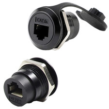 PENGLIN 2Pack RJ45 Shielded Panel Mount Coupler, 2PCS CAT6A SHIELDED, BLACK picture