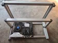 GPU mining rig 7 PCI port mother board with CPU picture