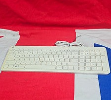 HP KBAH21 Slim Wired USB Full-Size Keyboard White QWERTY Multimedia Keys picture