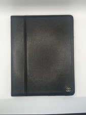 **Rare** CHANEL Black Caviar Leather iPad Tablet Case Holder w/ Folding Stand CC picture