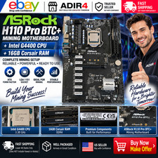 ASRock H110 Pro BTC+ ATX Mining Motherboard +Intel G4400 CPU + 16gb Corsair RAM picture