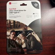 New Sandisk Ultra Dual Drive Go Type-C 128GB 2 Pack USB Drive picture