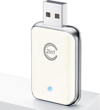 2 in 1 Wireless CarPlay Adapter, USB Plug and Play, Bluetooth and WiFi Connectiv picture