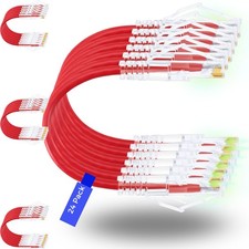 Slim Cat6/Cat6a Ethernet Patch Cable 0.5ft 24 Pack  10G Snagless Flexible picture