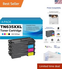 High Capacity TN635XXL Toner 4-Pack - Reliable Printing for Brother Printers picture