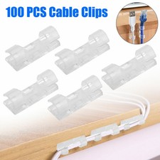 100pcs Self-adhesive Wire Organizer Finisher Wire Clamp Cable Clip Holder Clear picture