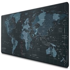 Wide Desk Coverage Full World Map Mouse Pad XL 35x15.7 World Map Desk Mat Large picture