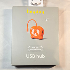 Pretzel heyday USB-C 1:3 USB Hub 2x USB-A + USB-C High Speed Orange 4.5in picture