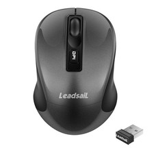Leadsail Wireless Slim Cordless Mouse, 2.4G USB Mouse for Laptop, Grey picture