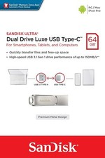 SanDisk Ultra Dual Drive Luxe 32/64/128/256GB Type-C 150MB/s USB 3.1 Memory-UK picture