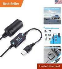 Lightweight USB A to 12V Car Cigarette Lighter Socket Converter with LED Display picture