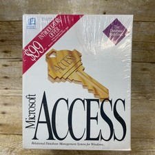 Microsoft Access Database Software v1.0 3.5 floppy disks 1992 DBMS New SEALED picture