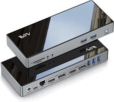 Black - USB 3.0 Docking Station IVIIN Universal Dual Monitor 4K HDMI 5K D6902 picture