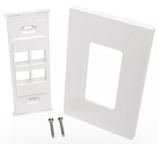 Lot Of 2 Tripp-Lite N080-104 4 Port Keystone Single 1 Gang Faceplate Wall White picture