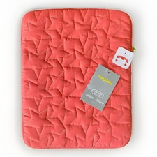 Target HEYDAY Coral Orange Lime STARS Puffy Quilted Laptop Tablet Sleeve 12.9