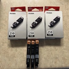 Lot of 6 Canon PIXMA PGI-250PGBK Genuine Black Ink Cartridge (6497B001) picture