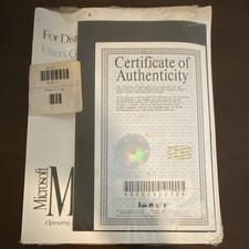 VINTAGE Microsoft MS-DOS 6.2 software SEALED w/COA; User's Guide picture