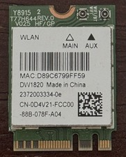 Dell Laptop DW1820 WiFi  802.11AC + Bluetooth 4.1 M.2 Card A04 CN-0D4V21-FCC00 picture