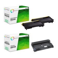 3Pk TCT Compatible TN350 & DR350 For Brother HL 2040 MFC 7420 Toner & Drum Set picture