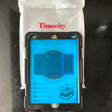 Timecity 3 Layers Rugged Tablet Case Black Shockproof Rotating Hand Strap picture
