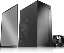 Micro ATX PC Case with 80mm Fan, High Airflow, Black picture