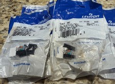 (10)- LEVITON 5G108 RW5 Category 5E CAT 5E Snap In Jack - White T568 A/B NEW picture