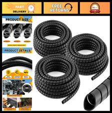 3 Pcs Spiral Cable Wrap Protector - 1/4'' 1/2'' 3/8'' OD x 25' Pre-Cut Hose Slee picture