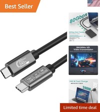 Versatile Thunderbolt 5 USB C Cable - 80Gbps Data Sync, 240W Power Delivery, 1FT picture