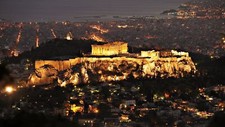 Landscape architecture old building lights evening city Custom Gaming Mat Desk picture