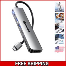 Versatile USB C Hub with 4K HDMI, SD Reader & 100W Charging - Silver Finish picture
