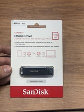 SanDisk Phone Fisk 128GB Flash Drive iPhone/iPad Lightning & USB-C New picture