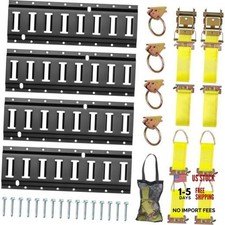 E Track Tie-Down Rail Kit, Trailer Tie Downs, 31 Pcs Etrack Set for Cargo Yellow picture