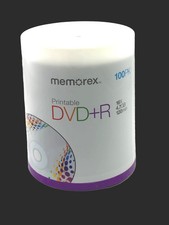Memorex DVD+R 100 Pack Spindle 16X 4.7GB 120min Blank Printable Discs Sealed picture