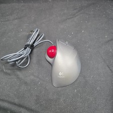 Logitech TrackMan Wheel T-BB18 USB Optical Trackball Mouse Tested Working picture