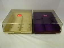 2PC Accessories 3.5 Floppy Disk Storage Box Beige, Purple, Fits 100 Floppy Disks picture