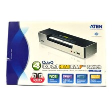 ATEN CS1794 CubiQ KVMP Switch 4-Port HD Digital HDMI USB 2.0 KVM (Black/Silver) picture