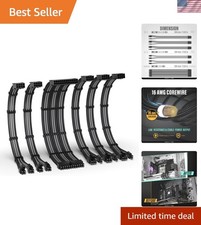 16AWG PSU Extension Kit, 300MM, 24-Pin/2xEPS/3xPCIe, Black Grey picture