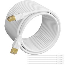 Elecan CAT 6E Cat 7 Ethernet Cable 300 Ft White S/FTP 10Gbps 26AWG RJ45 picture