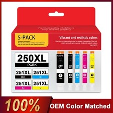 PGI-250XL CLI-251XL Ink Set (5-Pack) for Canon MG5420 MG5422 Printers picture