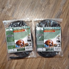 2 Small Pet Select Black 9ft Cord Covers Flexible Durable Pet Proof Cable Sleeve picture