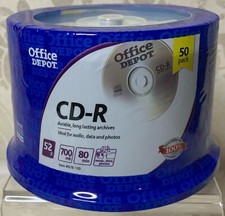 Office Depot 52x, 700 MB, 80 min. CD-R, 50 pack Sealed NEW - Blank Discs picture
