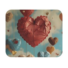 Hanging Paper Hearts Mouse Pad | Valentine Heart Desk Mat picture