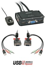 Lindy W128456975 42342 2 Port VGA USB 2.0 & Audio Cable KVM Switch ~E~ picture