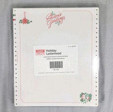 Vtg Tandy Dot Matrix Continuous Feed Printer Paper 100 sheets Holiday Letterhead picture